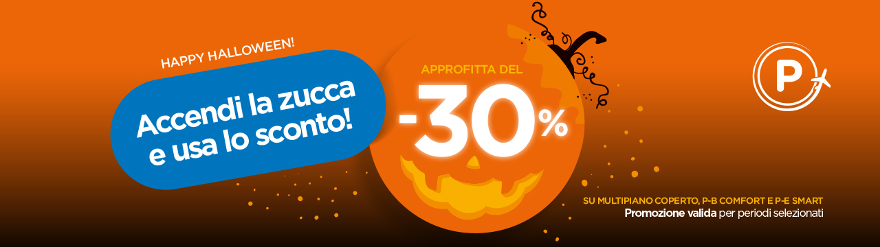 Sconto del 30% sui parcheggi Multipiano Coperto, P-B Comfort e P-E Smart Sconto del 30% sui parcheggi Multipiano Coperto, P-B Comfort e P-E Smart