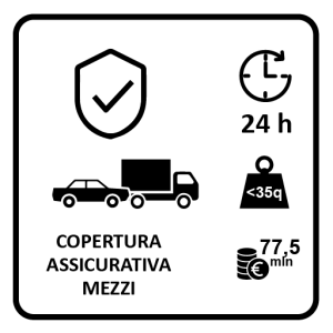 Idonea copertura assicurativa giornaliera rilasciata da REVO - ex Elba Assicurazioni per il tramite di SAGAT SpA per mezzi < 35 q.li con massimale assicurativo € 77.500.000