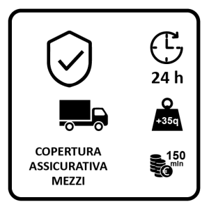 Idonea copertura assicurativa giornaliera rilasciata da REVO - ex Elba Assicurazioni per il tramite di SAGAT SpA per mezzi > 35 q.li con massimale assicurativo € 150.000