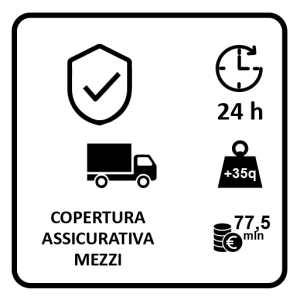 Idonea copertura assicurativa giornaliera rilasciata da REVO - ex Elba Assicurazioni per il tramite di SAGAT SpA per mezzi > 35 q.li con massimale assicurativo € 77.500.000