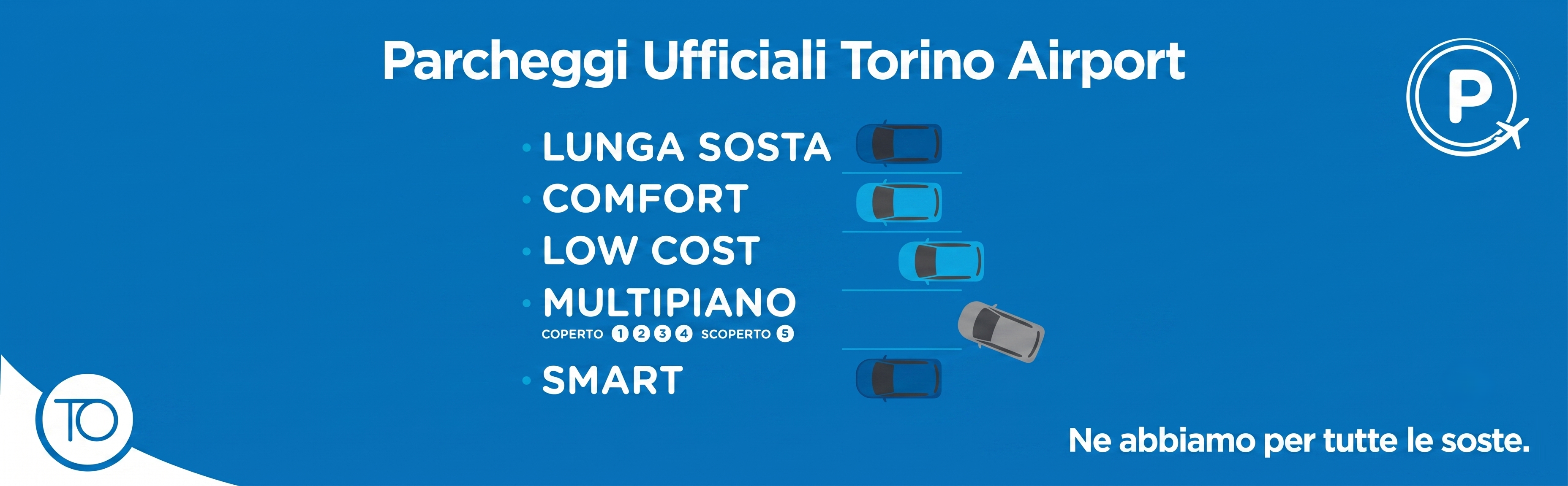 Parcheggi ufficiali fronte terminal dell'Aeroporto di Torino-Caselle