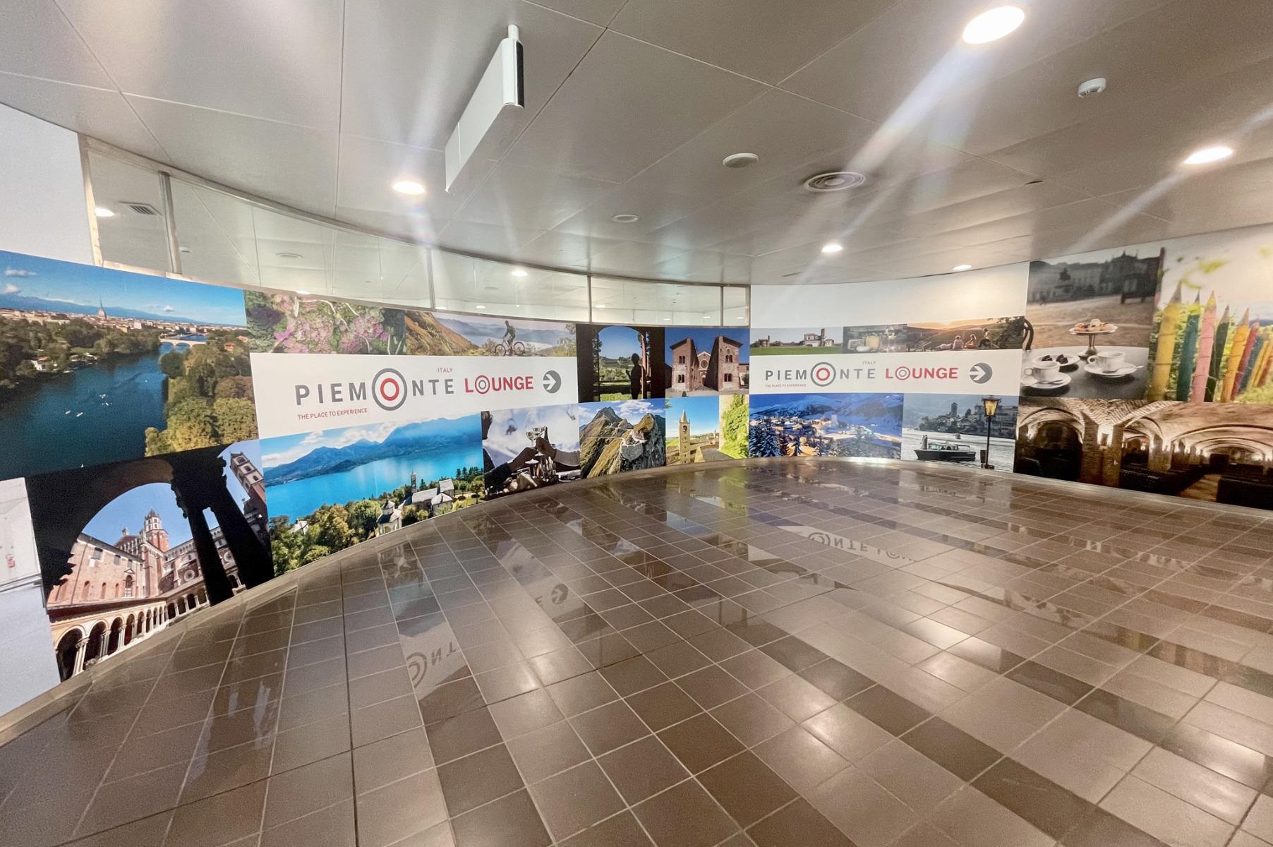 Vista della Piemonte Lounge all’Aeroporto di Torino